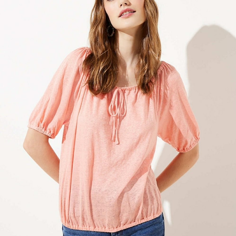 Loft Shirred Linen Tee